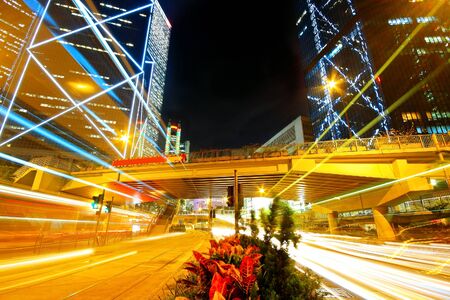 traffic night in cityの写真素材