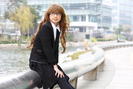 portrait of a young business woman in an office の写真素材