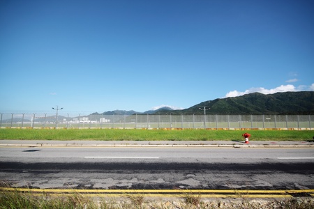 Long road stretching out into the distanceの写真素材