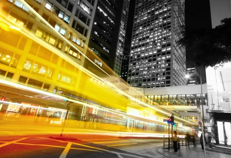 modern city traffic at night の写真素材