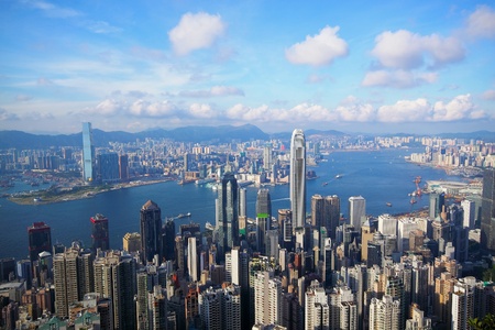 Hong Kong skyline from Victoria Peakの写真素材