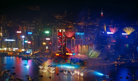 2013 hongkong city firworkのeditorial素材