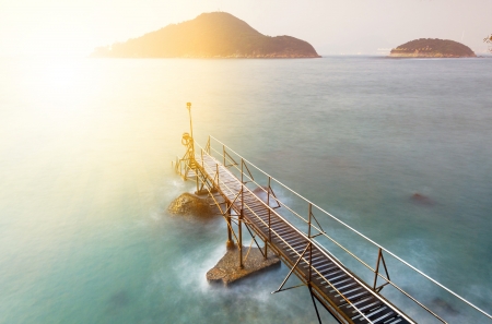 sunset in hong kong Bathing pavilionの写真素材