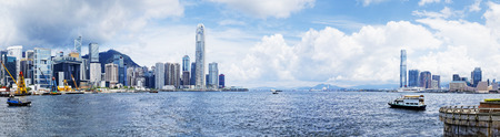 Hong Kong harbour , Wan Chai Waterfront Promenade のeditorial素材