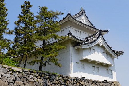 Nagoya castle atop with golden tiger fish head pair called "King Cha Chi", Japan のeditorial素材
