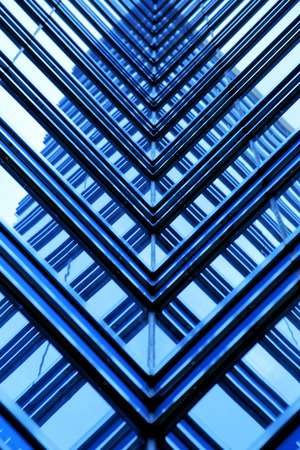 Office building close up with blue toneの写真素材