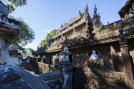 Golden Palace Monastery (Shwenandaw Kyaung) , mandalay in myanmar (Burma)の写真素材