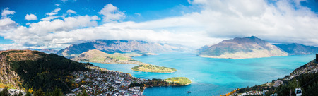 View of Queenstown and The Remarkables, Queenstown New Zealandの写真素材