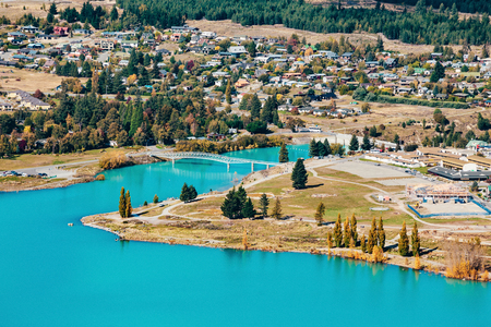 amazing landscapes viewed from Tekapo observatory, New Zealandの写真素材