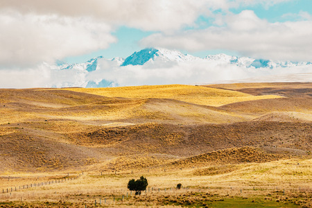 New Zealand scenic mountain landscape shot at Mount Cook National Park daytimeの写真素材