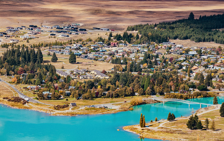 amazing landscapes viewed from Tekapo observatory, New Zealandの写真素材