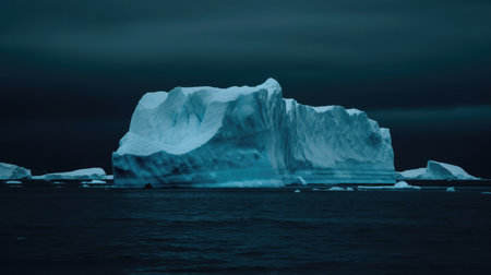 Antarctic landscape with icebergs and icebergs in the oceanの素材