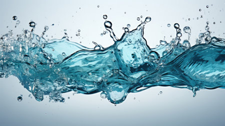 close up of water splashes on white background.の素材