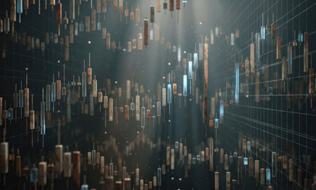 financial stock market graph on digital screen. Business and finance concept. 3D Renderingの写真素材