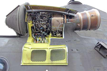 External detail of a CH-47 Chinook Helicopter Jet Engine