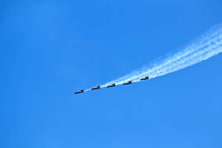 Seattle,WA-August 3: Seafair celebrates the opening of boating season with the Blue Angels over Lake Washington August 3, 2012のeditorial素材