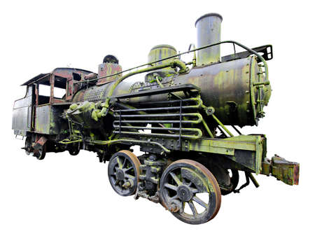steam locomotive isolated on white