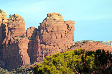A view of Coffee Pot Rock in West Sedona, Arizona, USAの写真素材