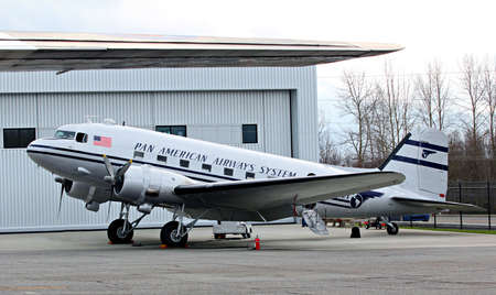 MUKILTEO - MARCH 02  DC-3 N877MG inaugural flight on March 20, 2013 in Mukilteo, Washington  The...