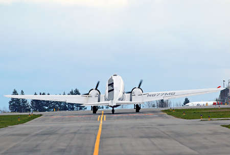 MUKILTEO - MARCH 02  DC-3 N877MG inaugural flight on March 20, 2013 in Mukilteo, Washington  The...