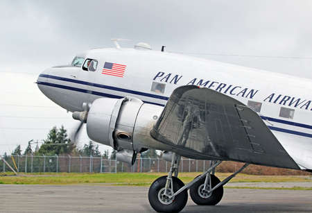 MUKILTEO - MARCH 02  DC-3 N877MG inaugural flight on March 20, 2013 in Mukilteo, Washington  The...