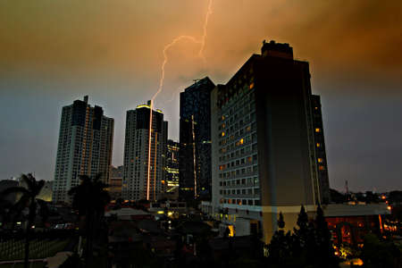 lightning strikes tall highrise building