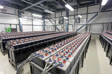 Sousse, Tunisia - NOVEMBER 18, 2014: FIAMM supplies deep charge industrial batteries