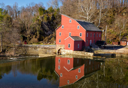 Historic Red Mill in Clinton Township, New Jerseyのeditorial素材