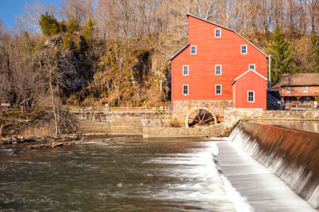Historic Red Mill in Clinton Township, New Jerseyのeditorial素材