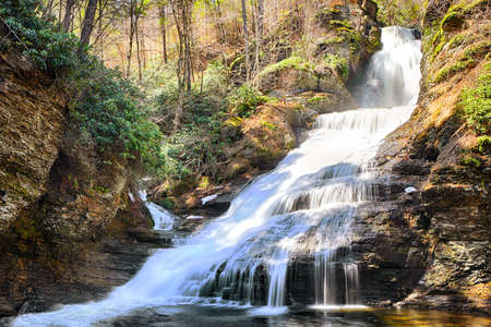 Dingmans Falls is a waterfall located in Dingmans Ferry in Delaware Townshipの写真素材