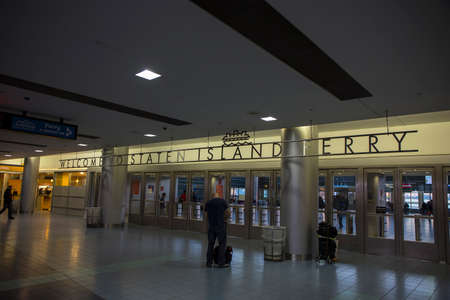 STATEN ISLAND â APRIL 19; Entrance to the St George ferry terminal for the Staten Island Ferry to in Manhattan on Staten Island as seen on April 19, 2015のeditorial素材