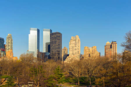 Central Park and Manhattan Skylineの写真素材