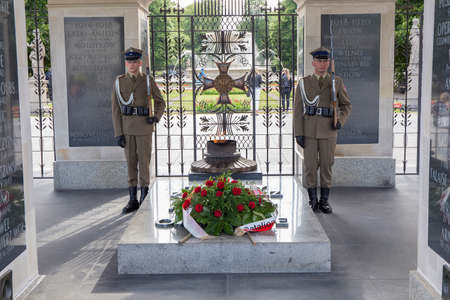WARSAW, POLAND - JUNE, 20: The Tomb of the Unknown Soldier at Pilsudski Square, on June 20, 2015....