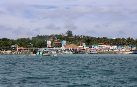 BORACAY; PHILIPPINES - NOVEMBER 29: The ferry terminal in Borcay serves as the main access point to...