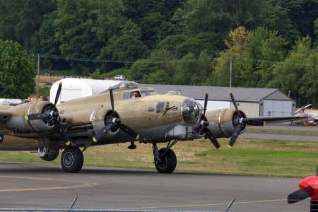 SEATTLE - JULY 03, 2016: The B-17G FLying Fortress - One of the most recognized WWII aricraft.