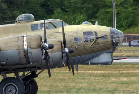 SEATTLE - JULY 03, 2016: The B-17G FLying Fortress - One of the most recognized WWII aricraft.