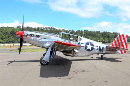 SEATTLE - JULY 03, 2016: A very rare P-51C Mustang owned by the Collings Foundation was seeing...
