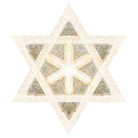 Textured abstract Star of David isolated on white