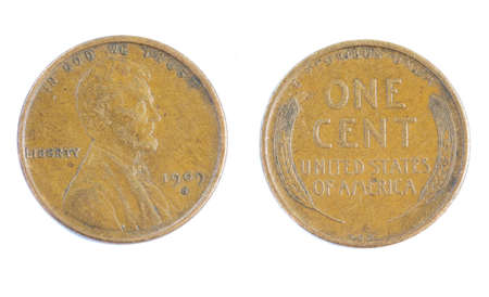A rare 1909 S VBD Lincoln Wheat Pennyの写真素材
