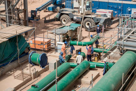 Pipe construction work