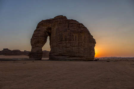 A view of Elephant Rock, Al Ula, KSAの写真素材