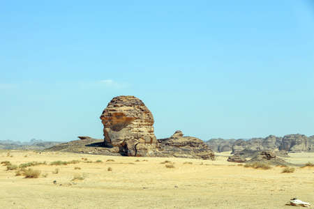 Beautiful rock formations in the desert surouding Al Ula, KSAの写真素材