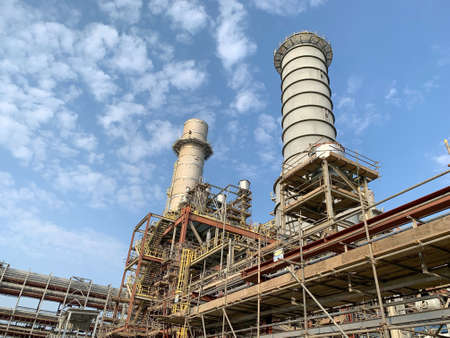 Saudi Arabia - DECEMBER 23, 2019: Construction of a large combined cycle power plantのeditorial素材