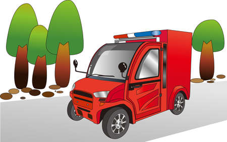 Cartoon fire truckのイラスト素材