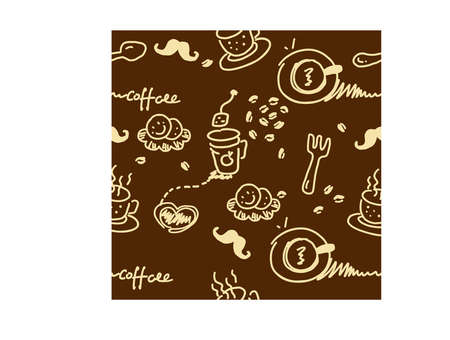 Coffee square continuous patternのイラスト素材