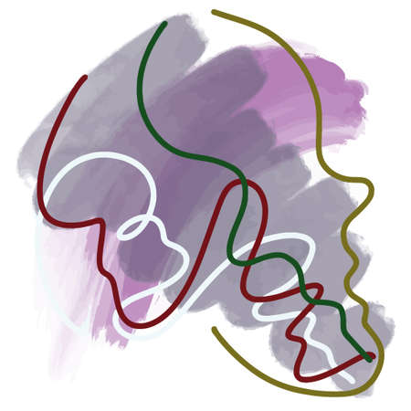 Character abstract decorative paintingのイラスト素材