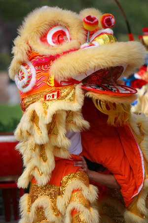 Dancing Lion at Chinese New Year Paradeの写真素材