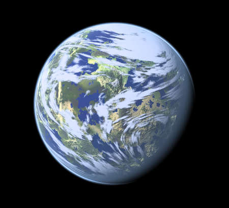 Render of Imaginary Planet with Atmosphere