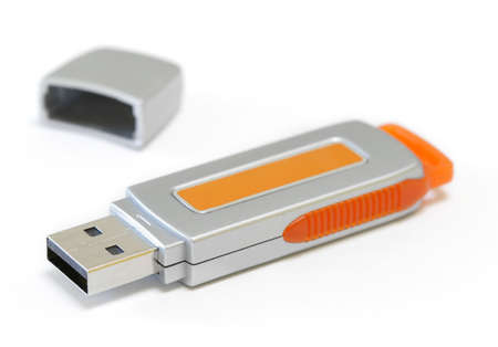 USB key isolated on on pure white background
