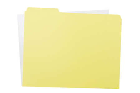 Yellow Folder isolated on pure white backgroundの写真素材